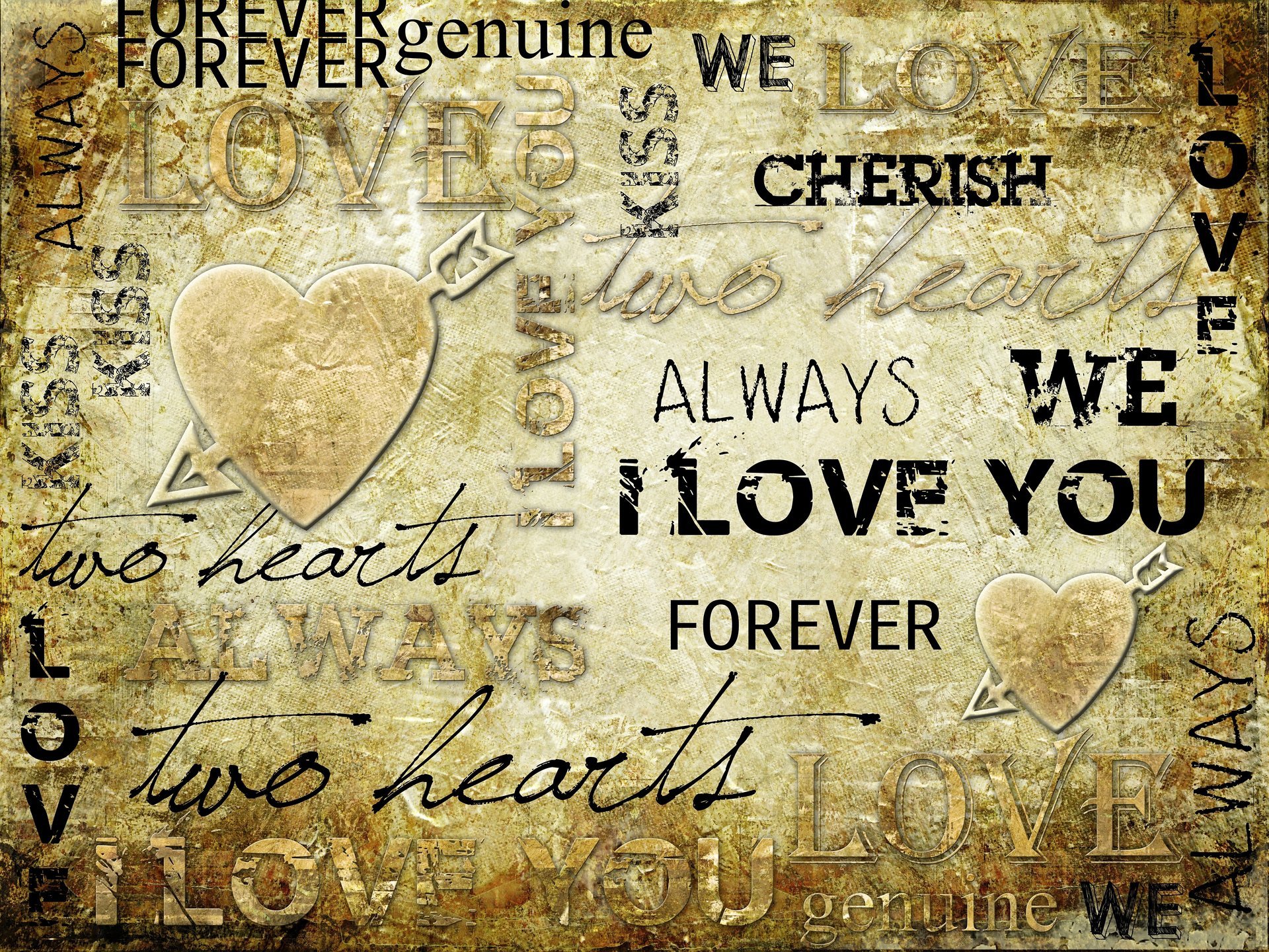 i love you heart arrow inscription background vintage