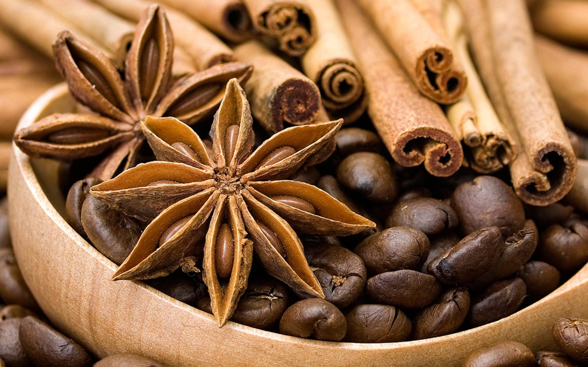 anise star anise cinnamon spices coffee grain