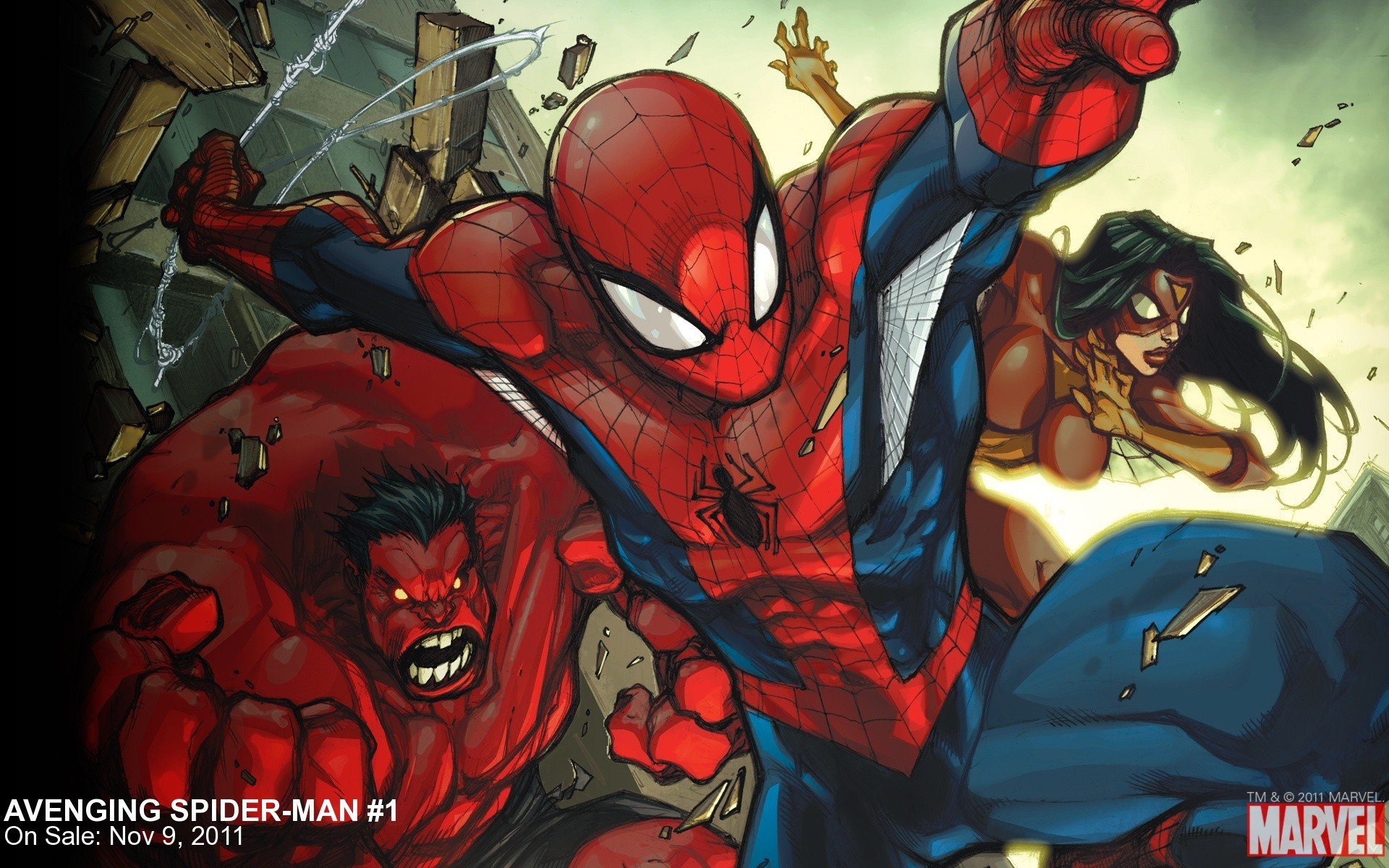 punisher spider-man red hulk spider-woman marvel komiksy spider-man komiks zespół