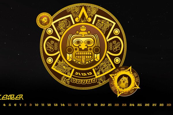 Calendario de oro para diciembre