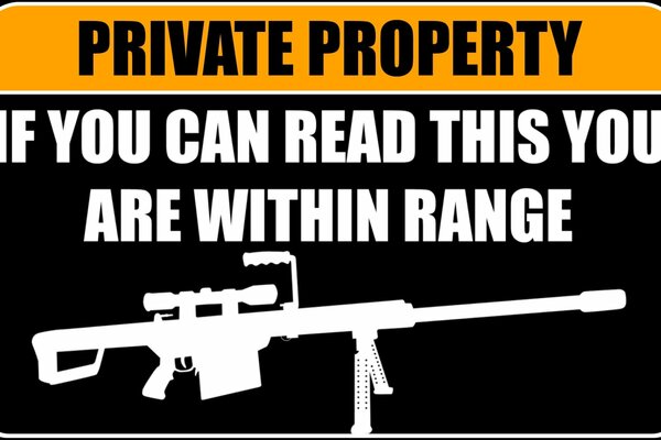 Предупреждающий плакат с оружием, знак