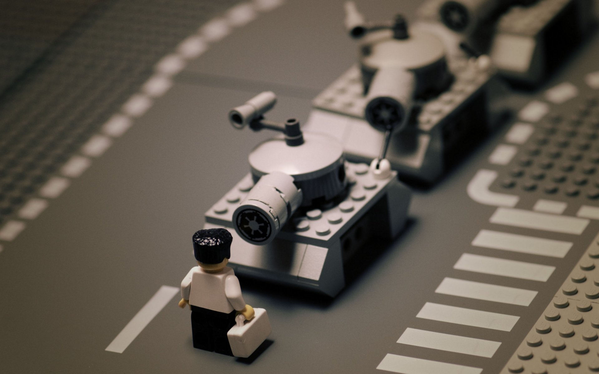 lego lego b / w blanco y negro hombre tanque tanques carretera