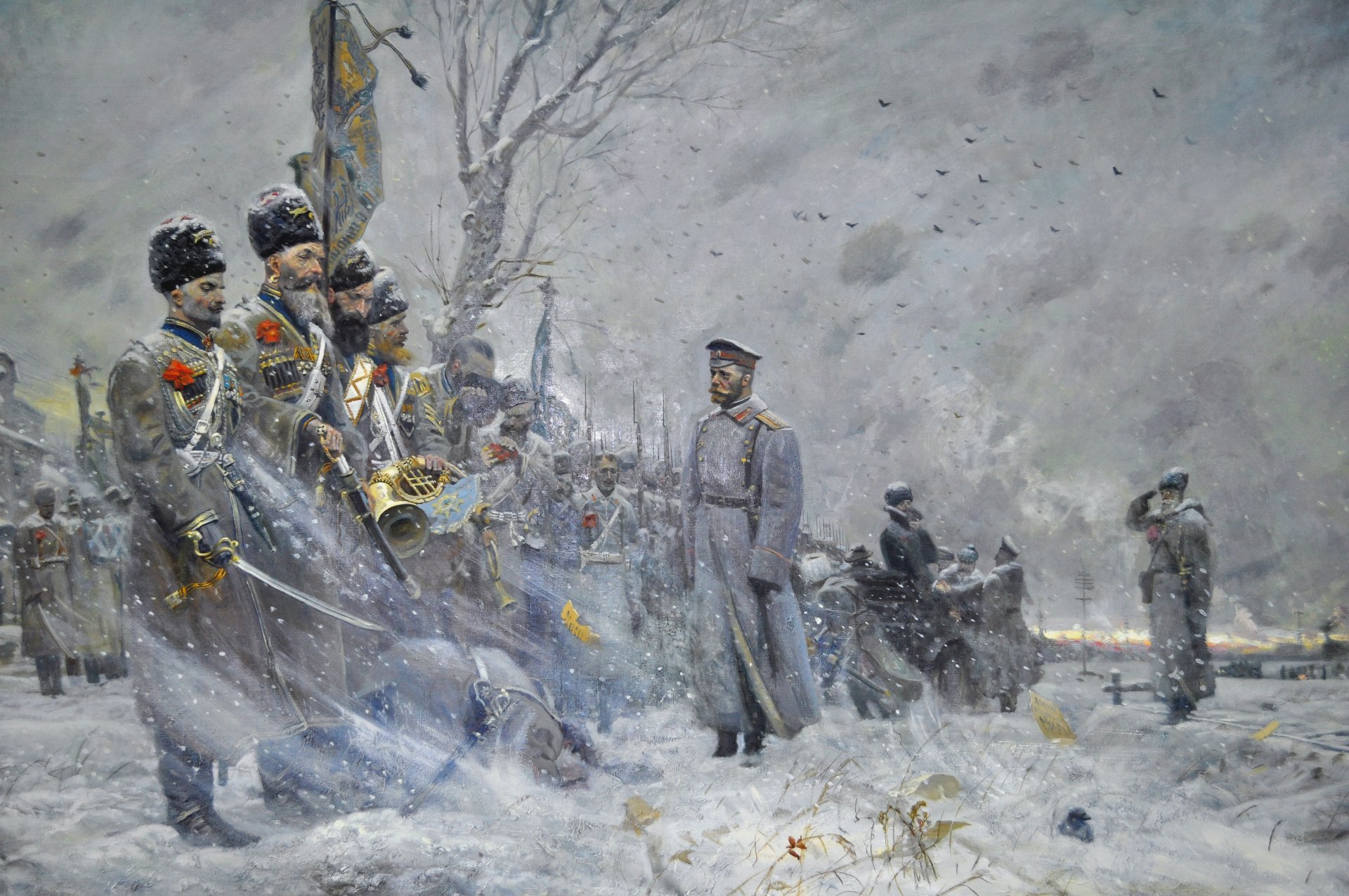 addio al convoglio pittura pavel ryzhenko russia impero esercito russo cosacchi imperatore nicola ii