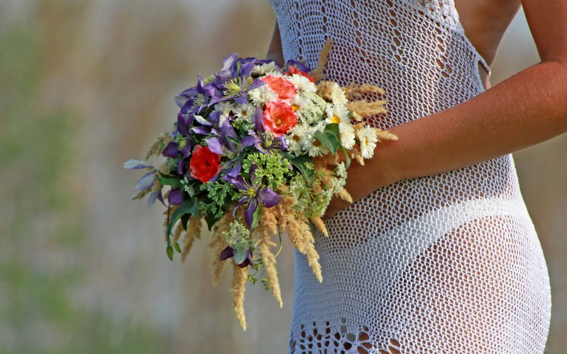 fille bouquet robe