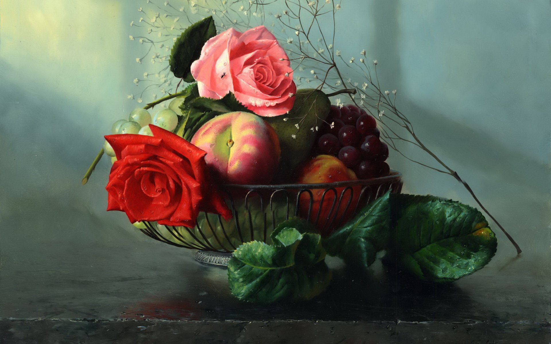 pintura rosas frutas alexei antonov