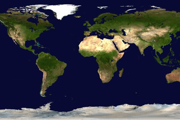 Geographical map of the world from satellite