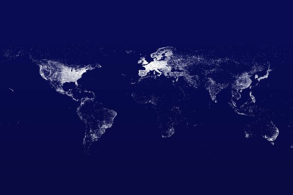 Mapa del mundo instantánea desde el espacio