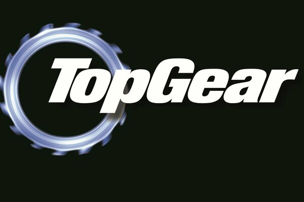 The inscription top gear with the image of a gear on a black background
