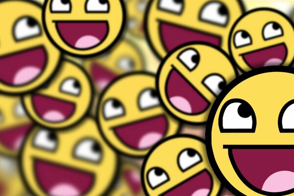 Eine große Anzahl von gelben lustigen Emoticons