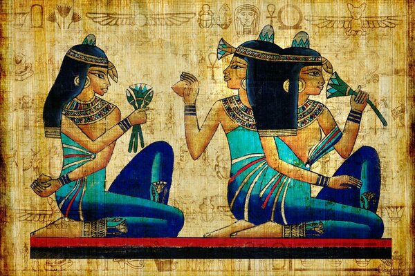 Obraz starożytnych egipskich dziewcząt