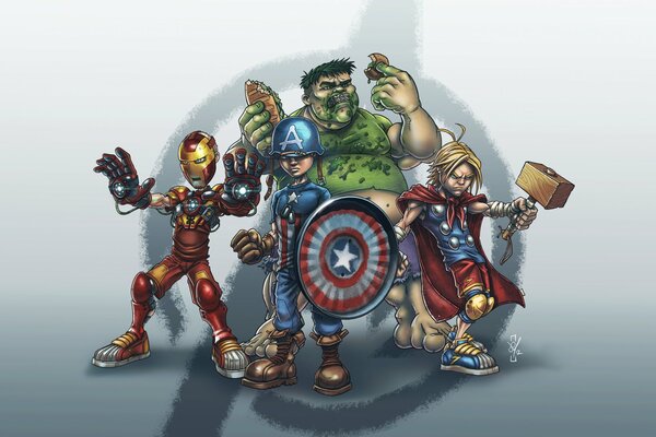 Cartoon heroes of the Marvel universe