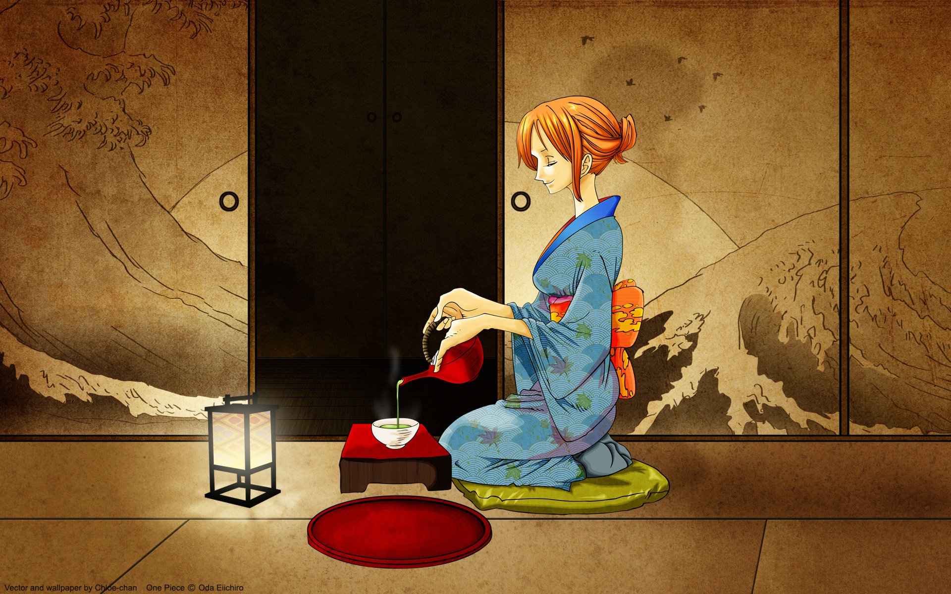 japanese oded kimono nami one piece tea room