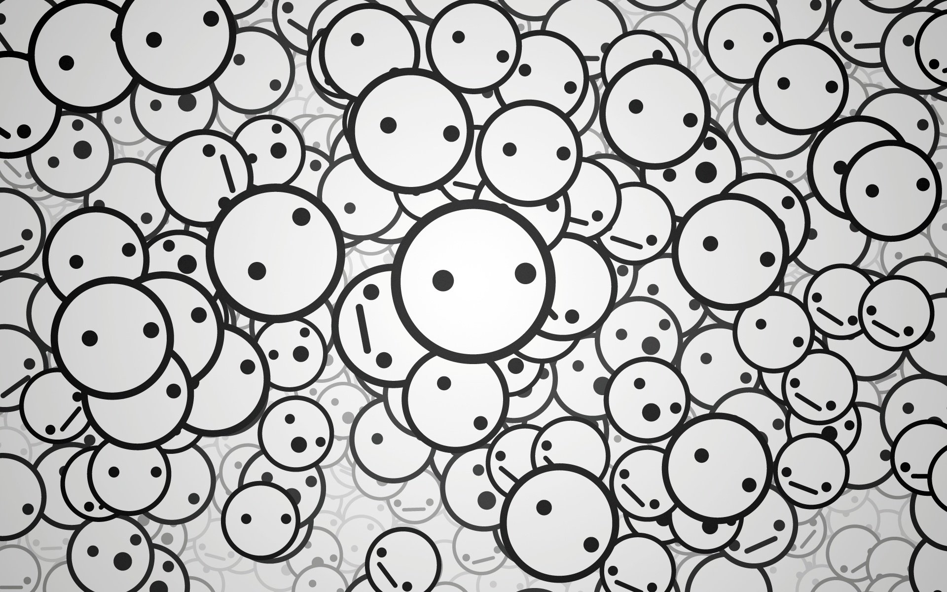 smileys boules noir et blanc