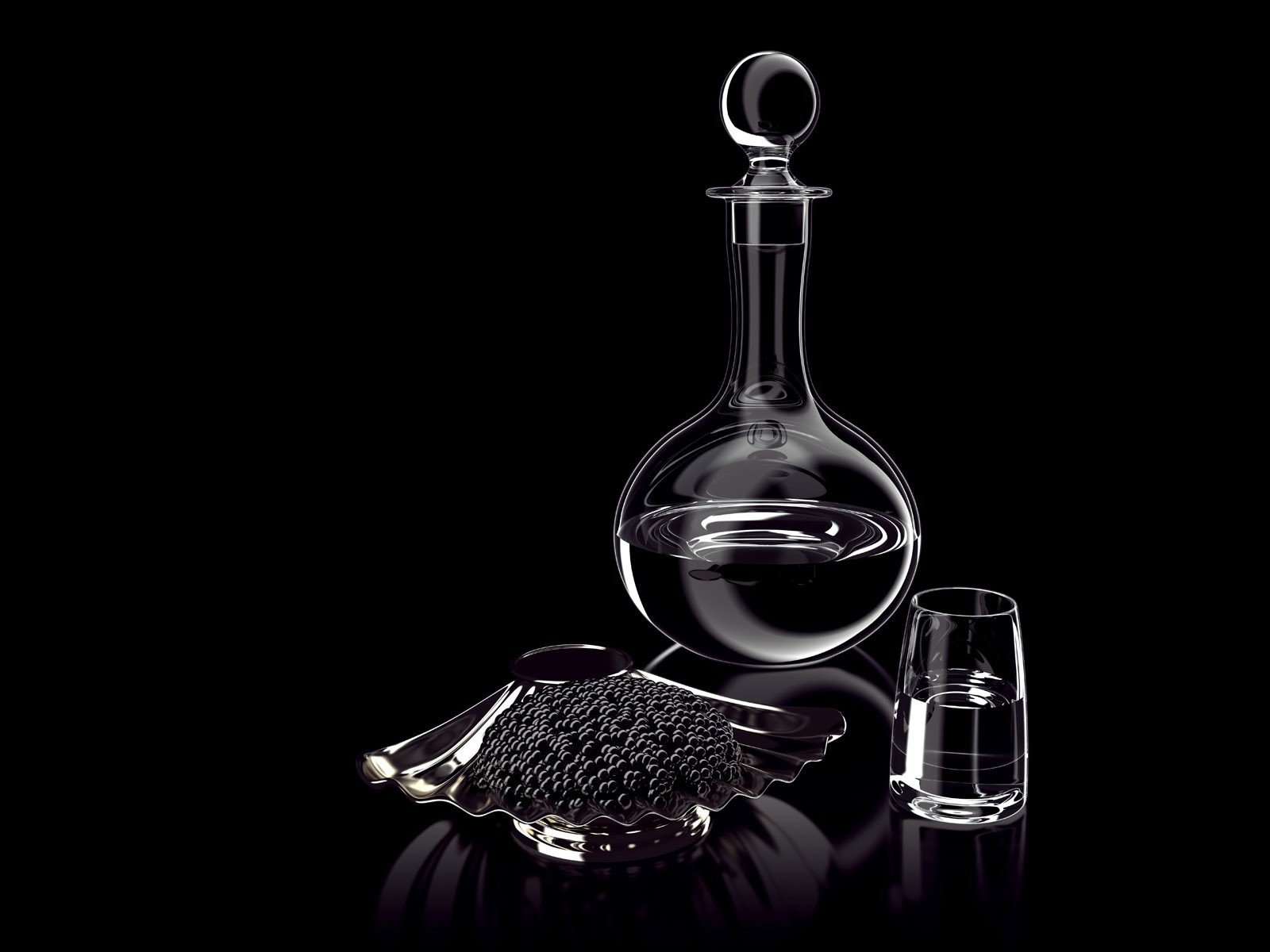 caraffa bicchierino caviale vodka