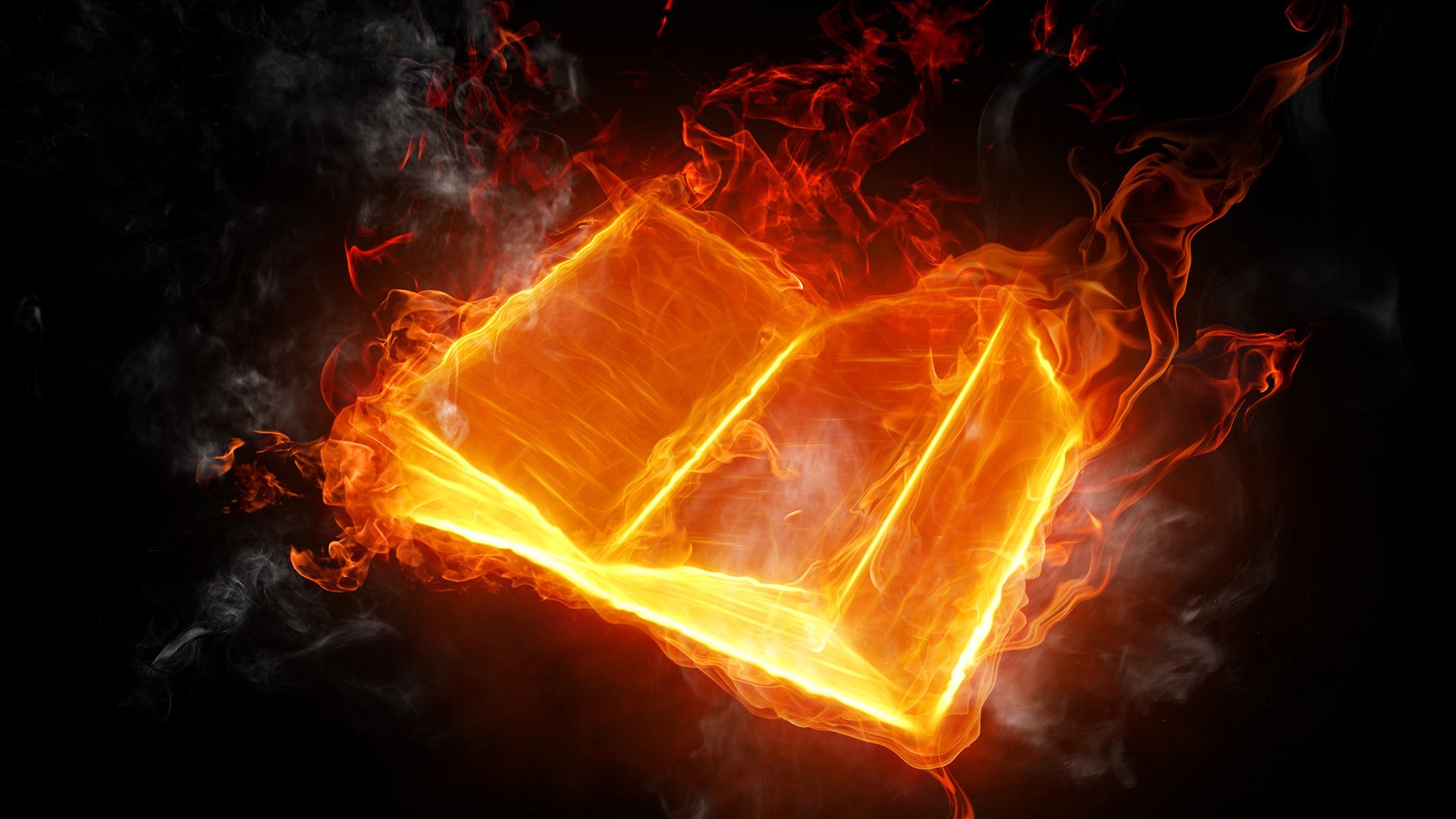 background book fire flame language