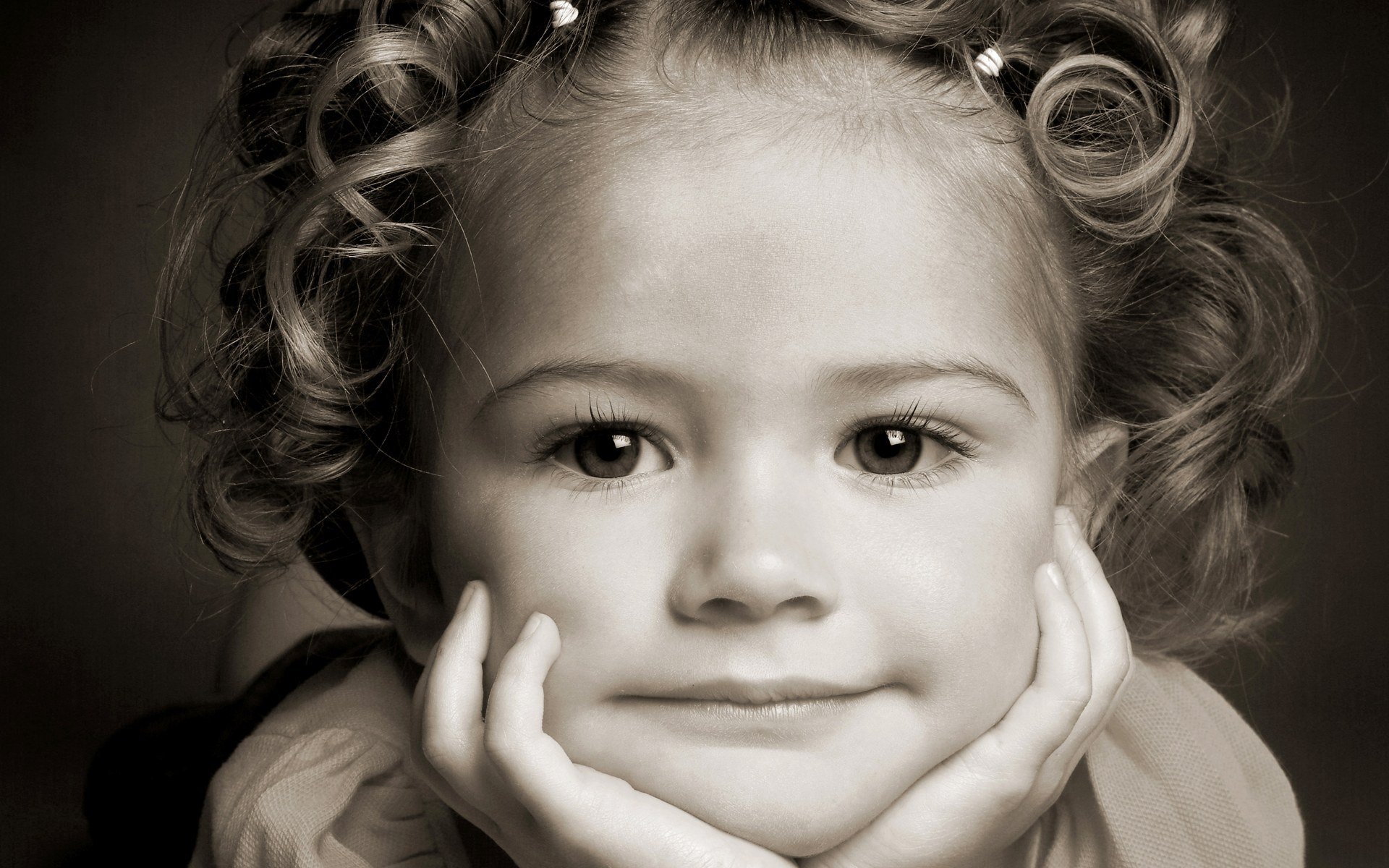 portrait girl face smile eyes hair child