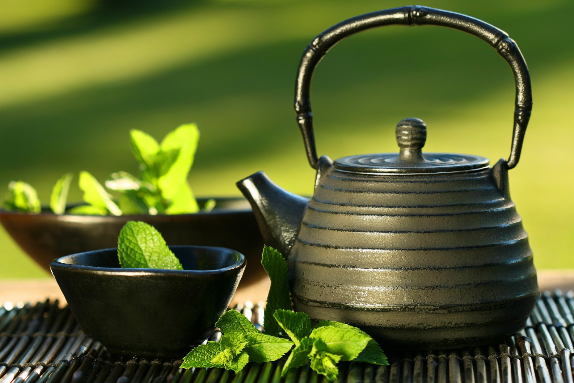 té oriental taza tetera menta