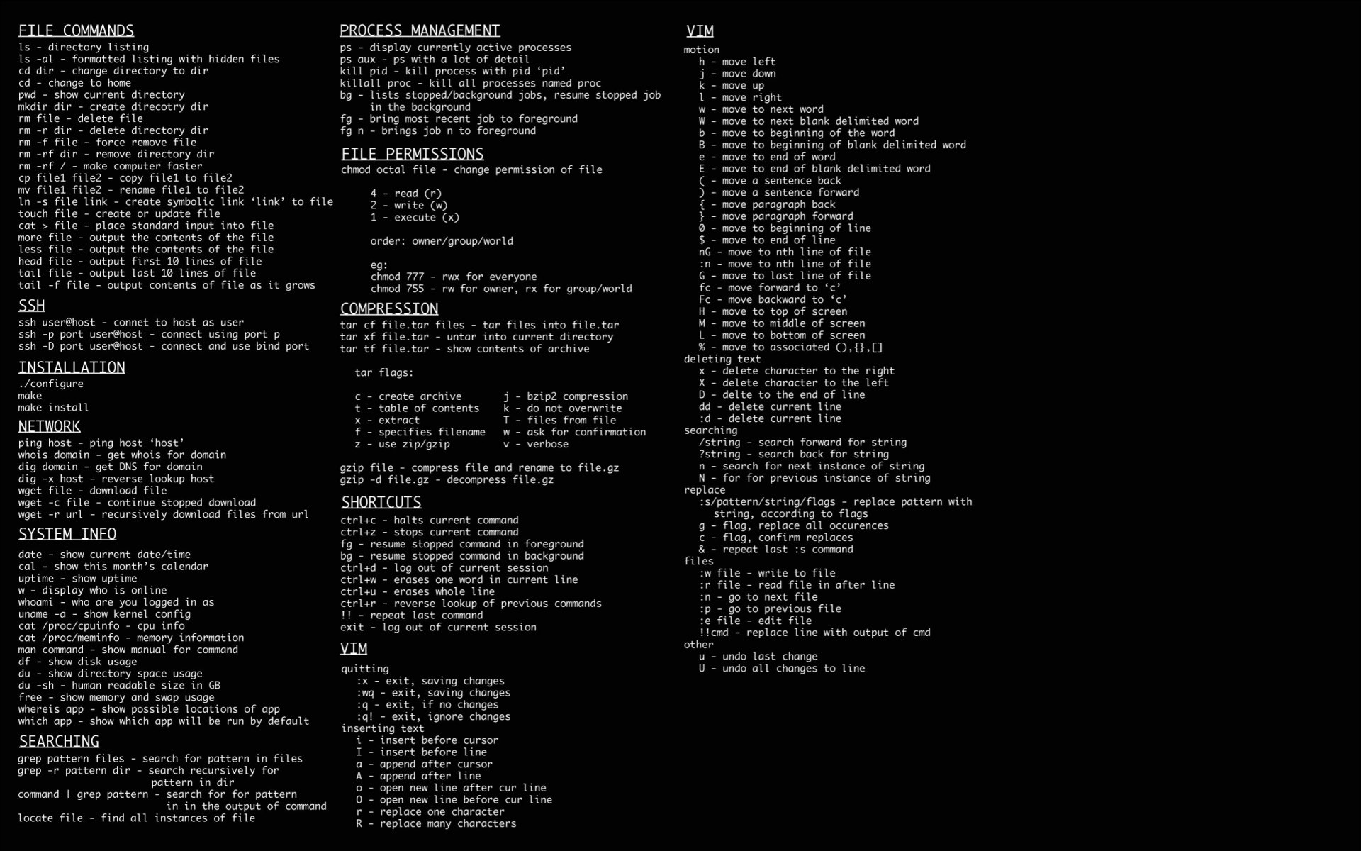 interface système tables