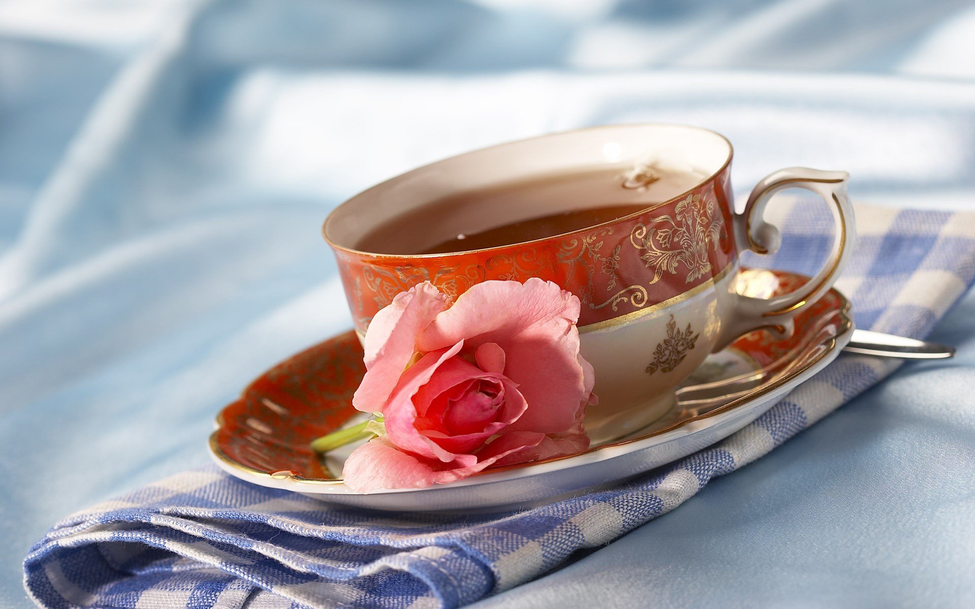 tea cup napkin rose flower tea party