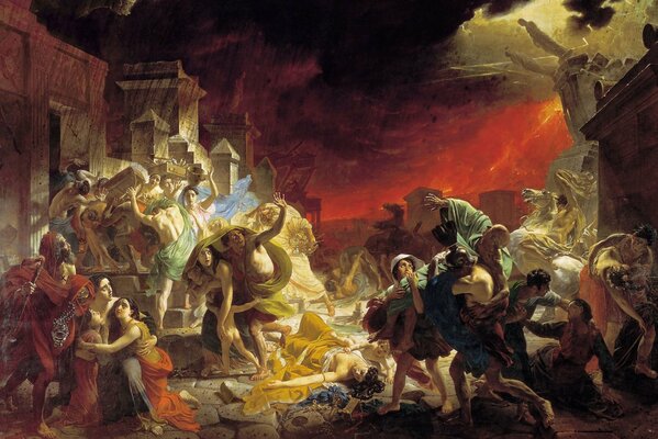 Immagine del popolare hodozhnik Karl Bryullov L ultimo giorno di Pompei