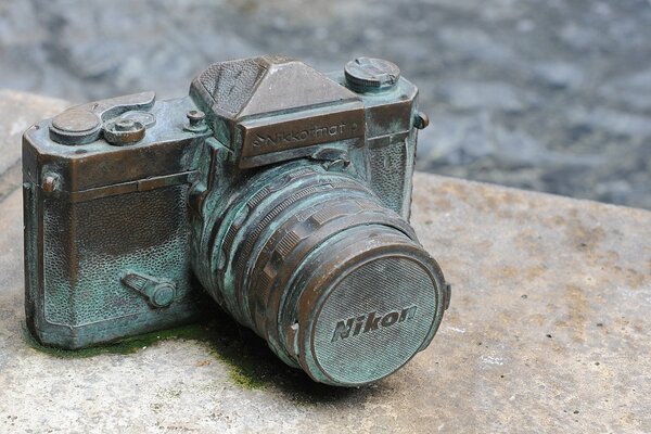 An unearthed old nikon camera