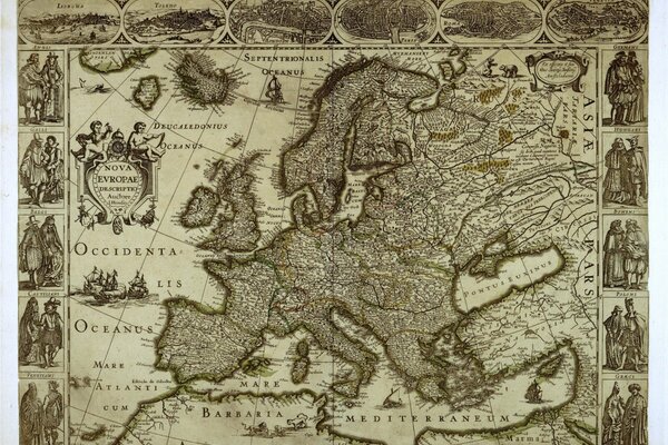 Old map of the European part