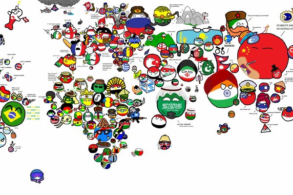 Map of political relations in the world