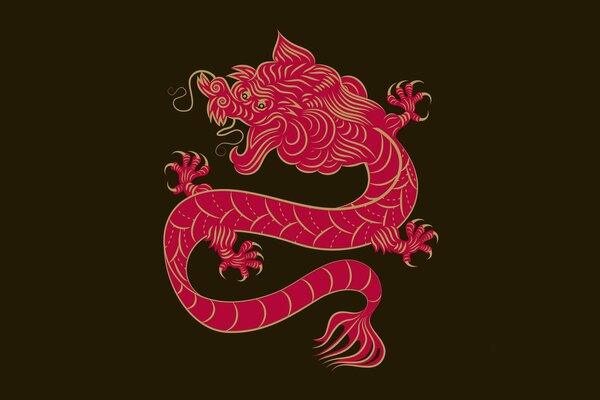 Arnament chino, dragón rojo