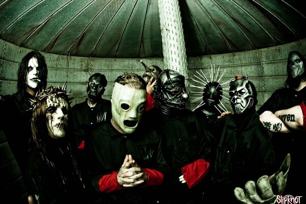 Die Slipknot-Gruppe ist in voller Besetzung