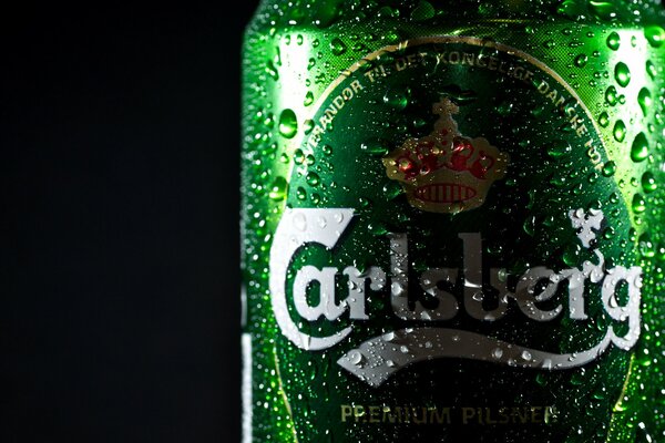 Title carlsberg brand beer, in a jar