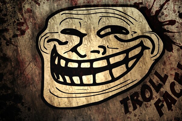 Title trollface on the Internet for jokes on friends