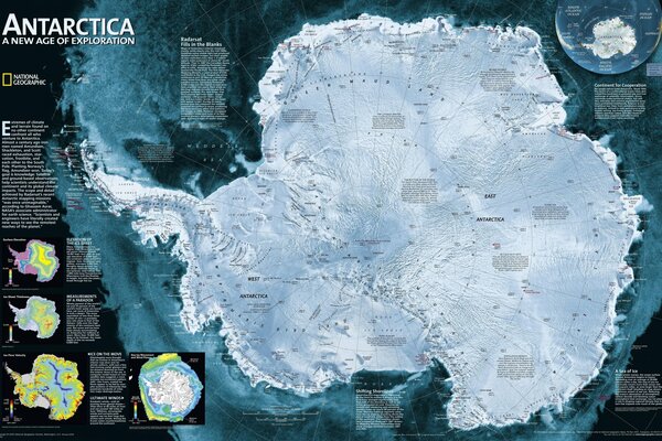 Geographische Karte des Territoriums der Antarktis