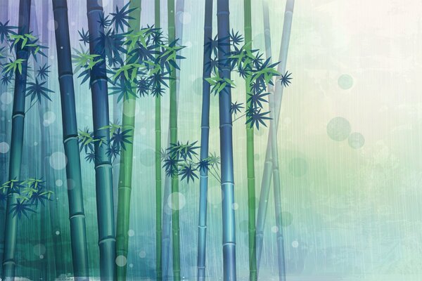 Bamboo and background with vertical stripes