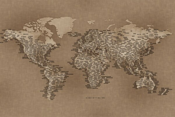 Weltkarte mit Stadtnamen