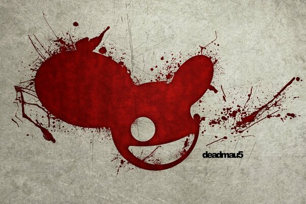 Abstracción del ratón de una mancha de sangre. deadmau5