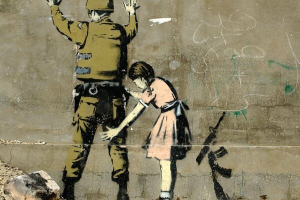 Chica de graffiti busca a un soldado