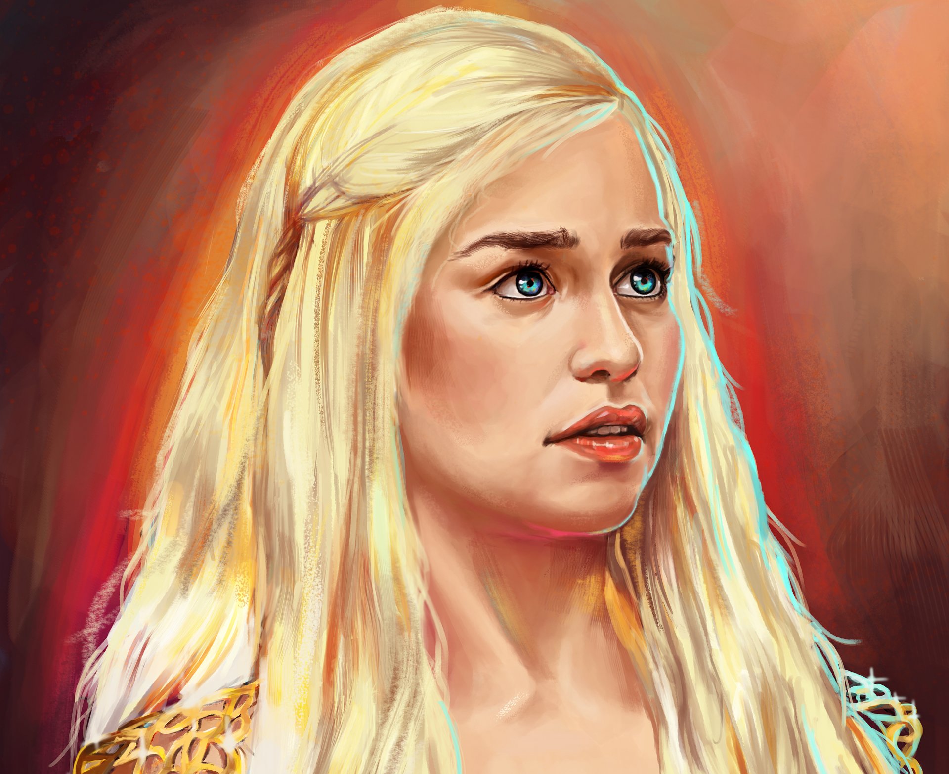 daenerys targaryen emilia clarke chica juego de tronos pintura arte