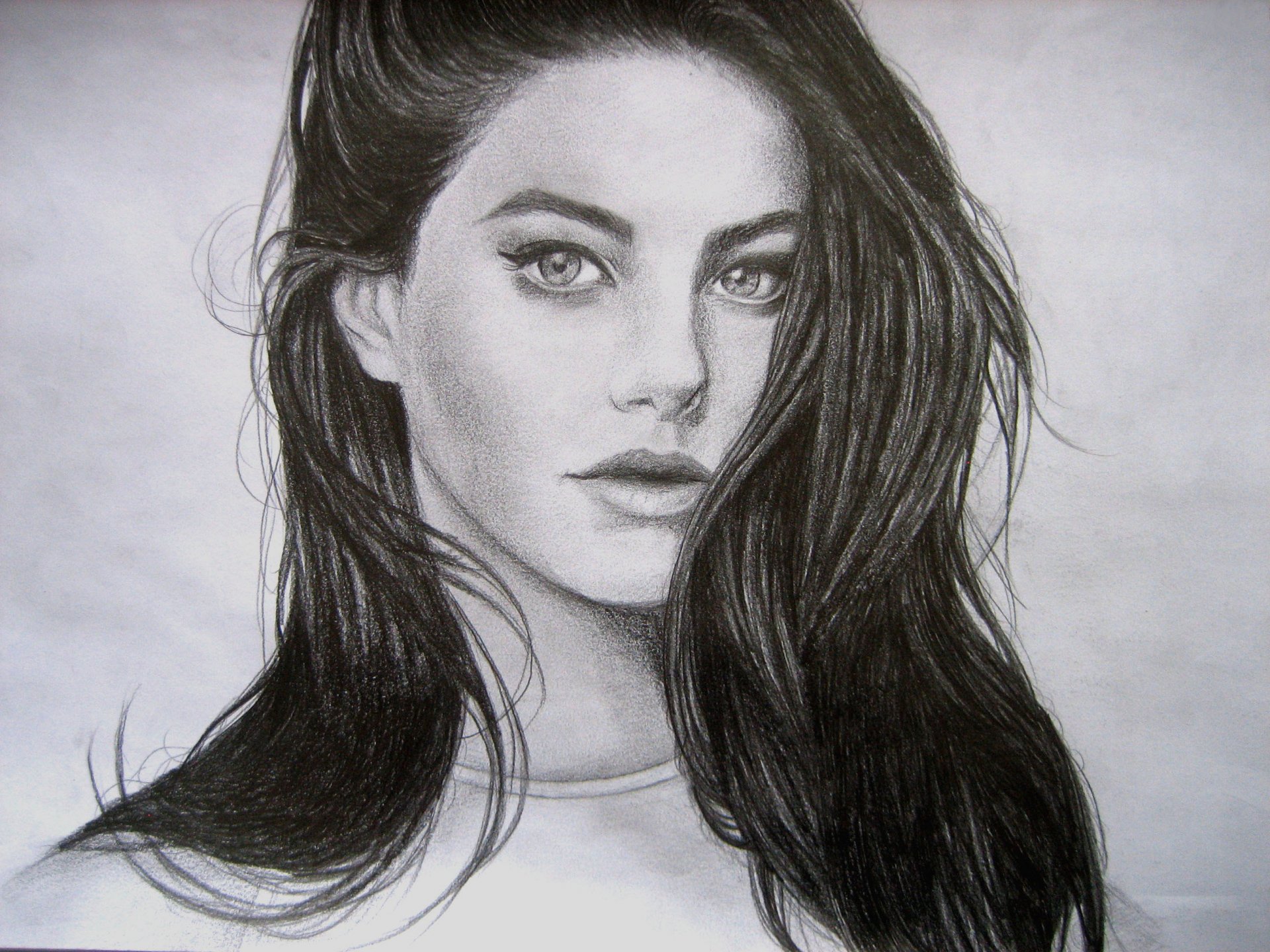 painting pencil kaya scodelario girl face view eyes hair