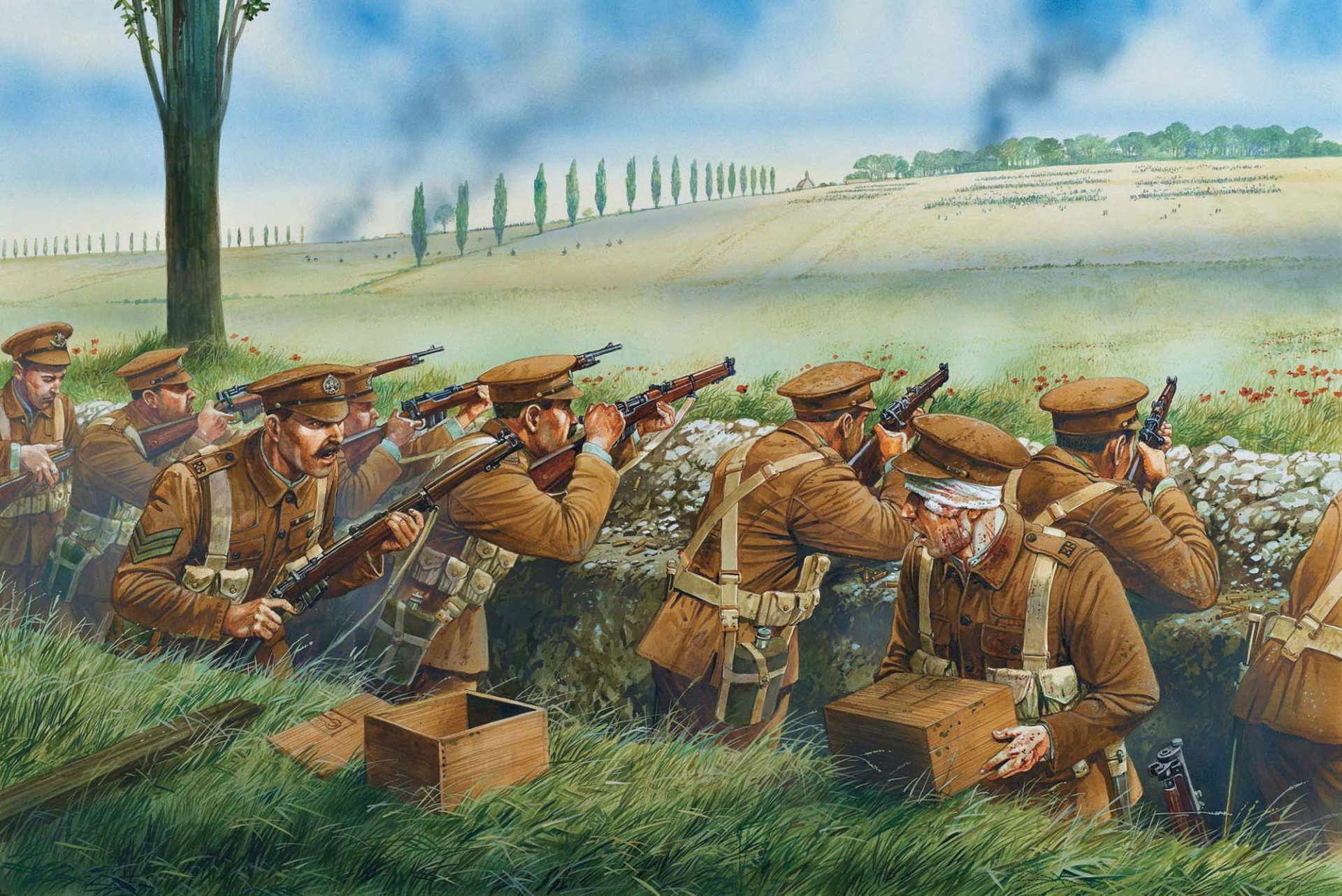 art men rifle 11 minutes uk infantry brigade bee is fire from rifles lee-enfield to coming germany corps the aisne 1914 . first world war wwi