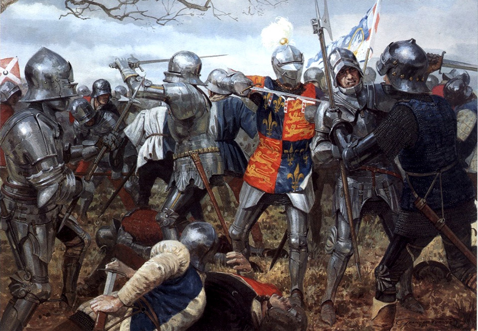 batalla de wakefield batalla de wakefield 30 de diciembre de 1460 west yorkshire batalla clave de las guerras de la rosa escarlata y blanca caballeros armaduras cota de malla espadas lanzas figura