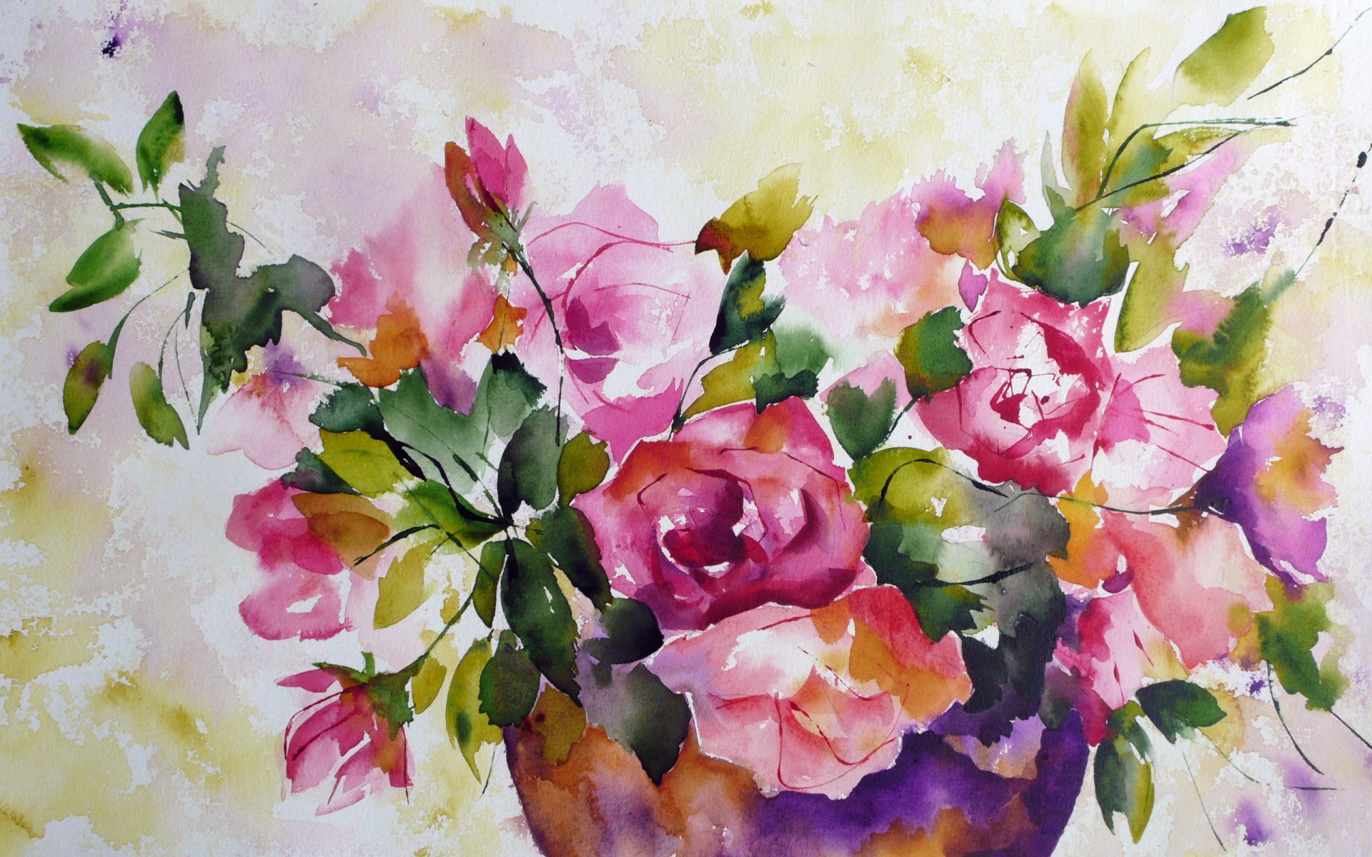 flower watercolor painting