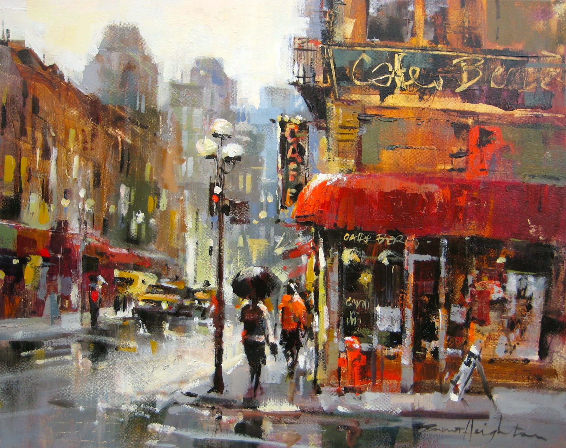 stadt straße straße häuser lichter stirnrunzeln regen brent heighton