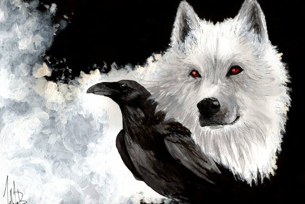 Белый волк и черный ворон