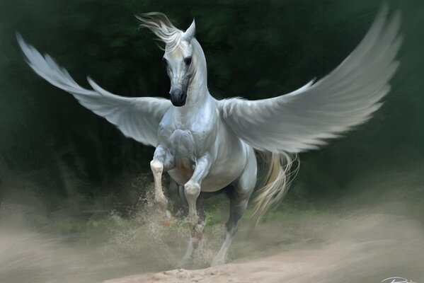 Art is a horse running with wings today