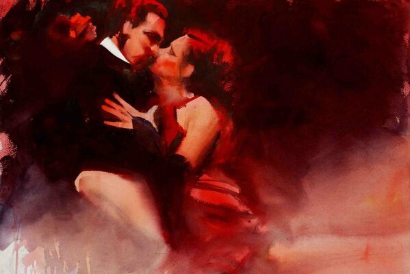 Pittura ad acquerello danza Tango