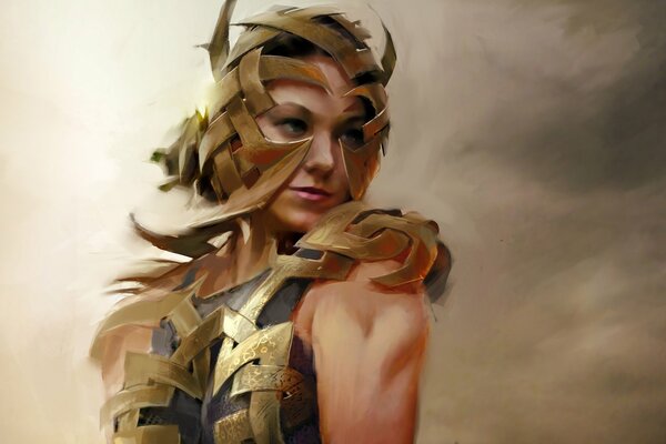 Guild wars girl in plate armor