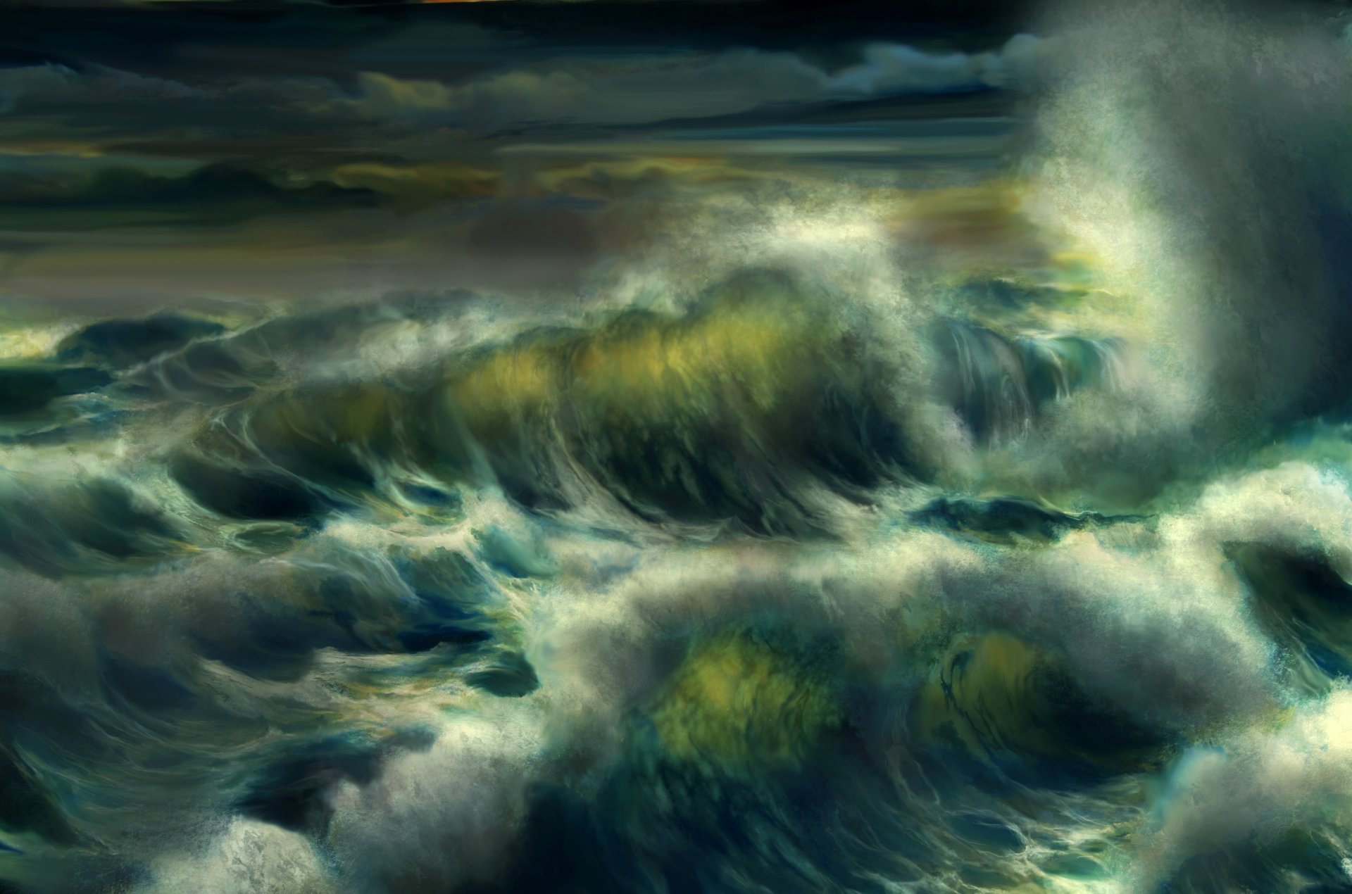 art sea storm ocean water waves foam