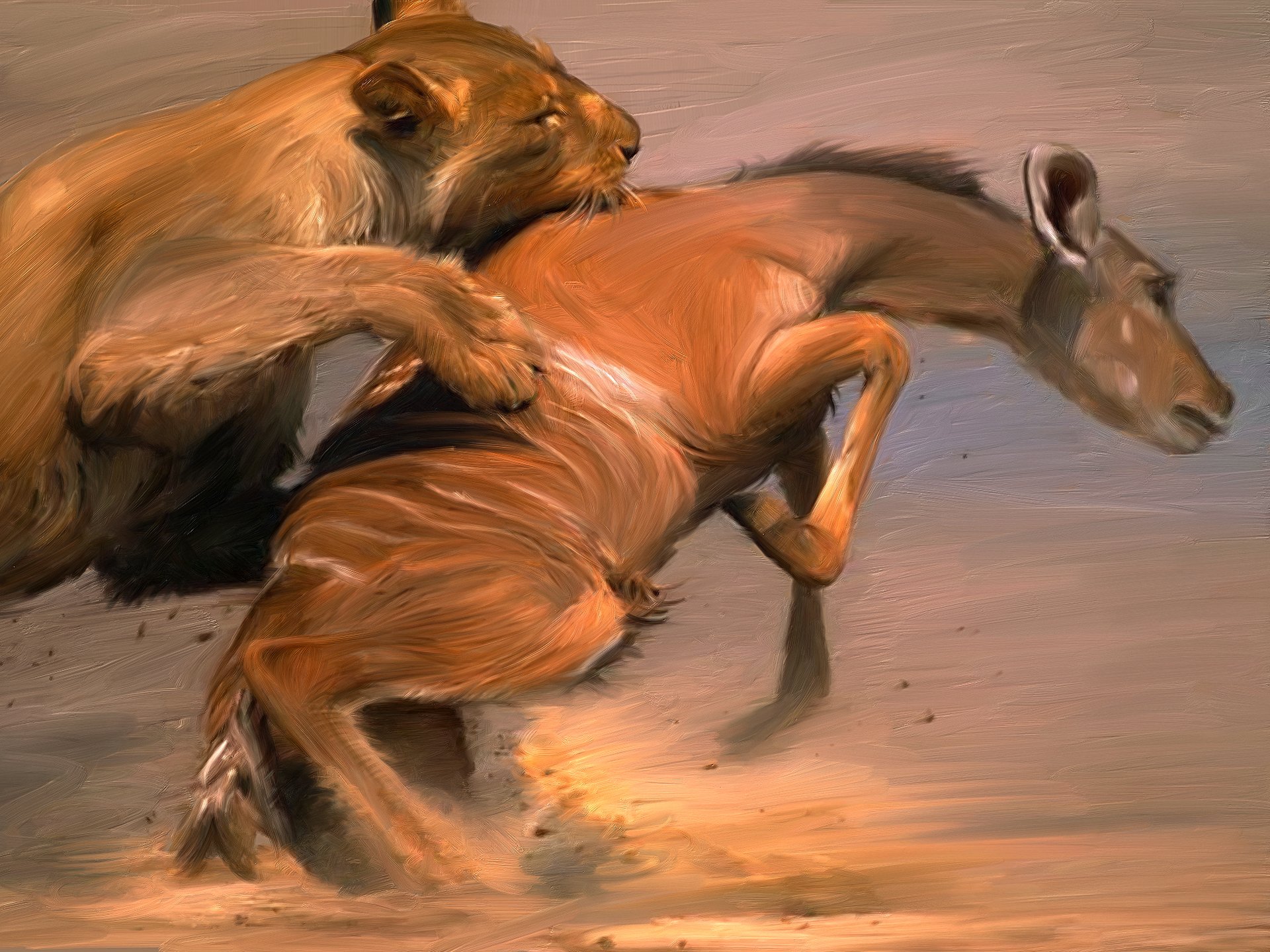 arte dibujo artista pintura pintura animales león lucha presa