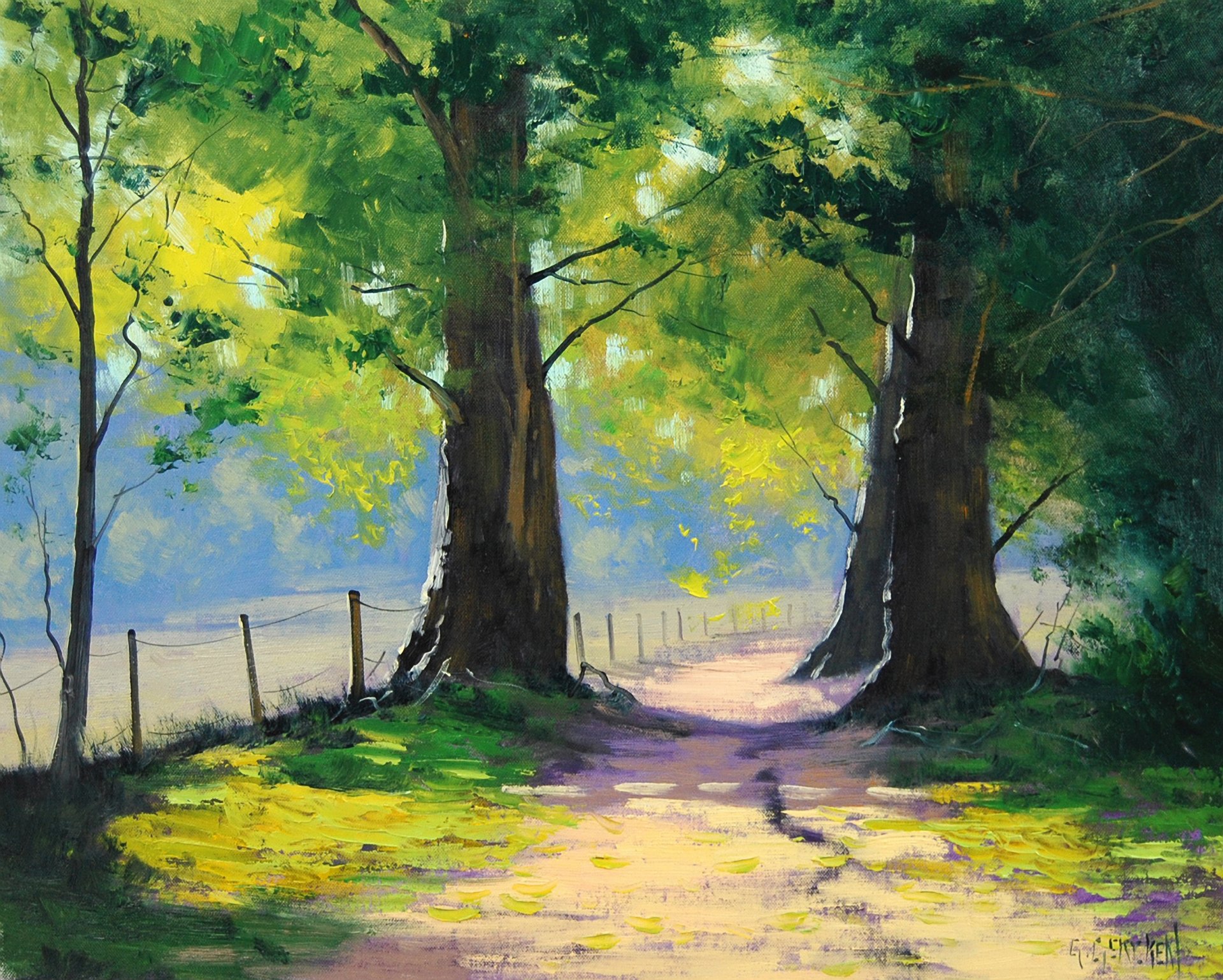 arte artsaus estate strada alberi verde recinzione