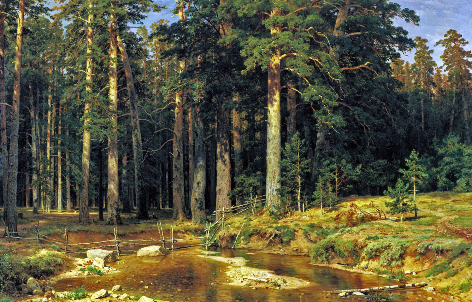 shishkin barco bosque pintura